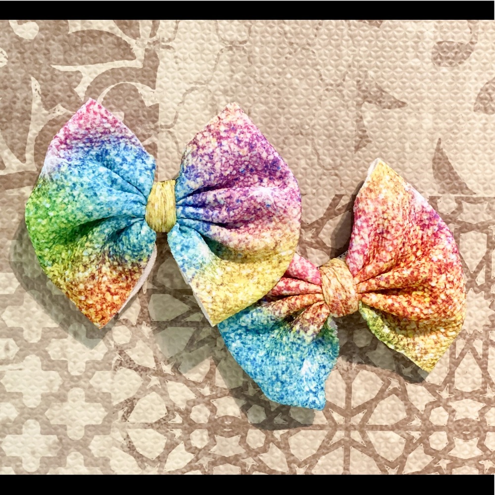 Glitter Rainbow Bow